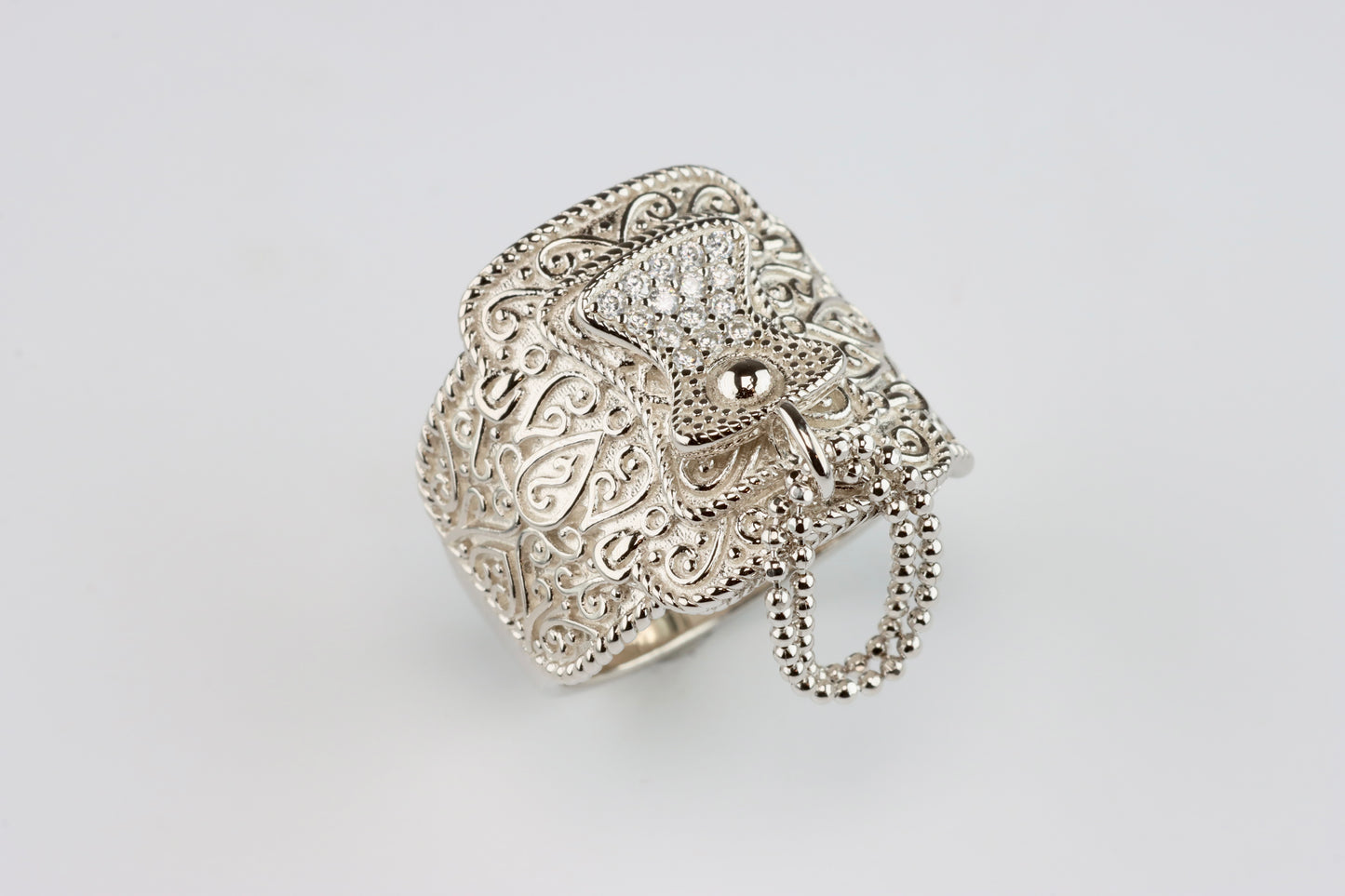 Chunky Silver Saddle Ring