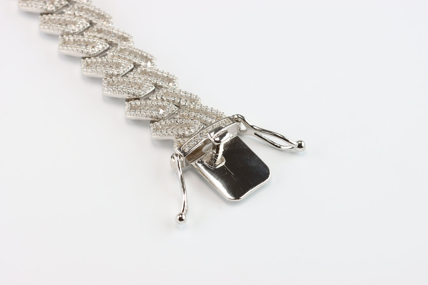 Silver Cuban Link CZ Bracelet