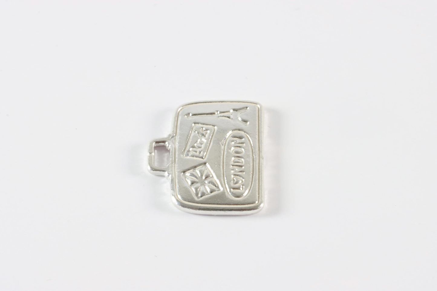 Silver Travel Suitcase Charm Necklace