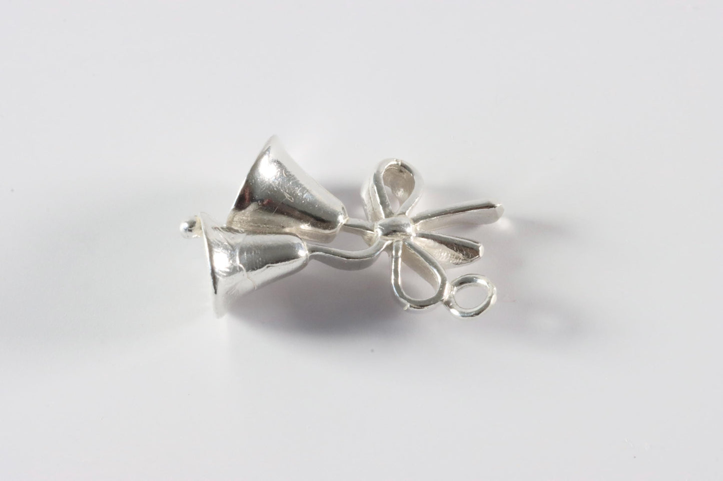 Silver Bells and Bow Charm Necklace