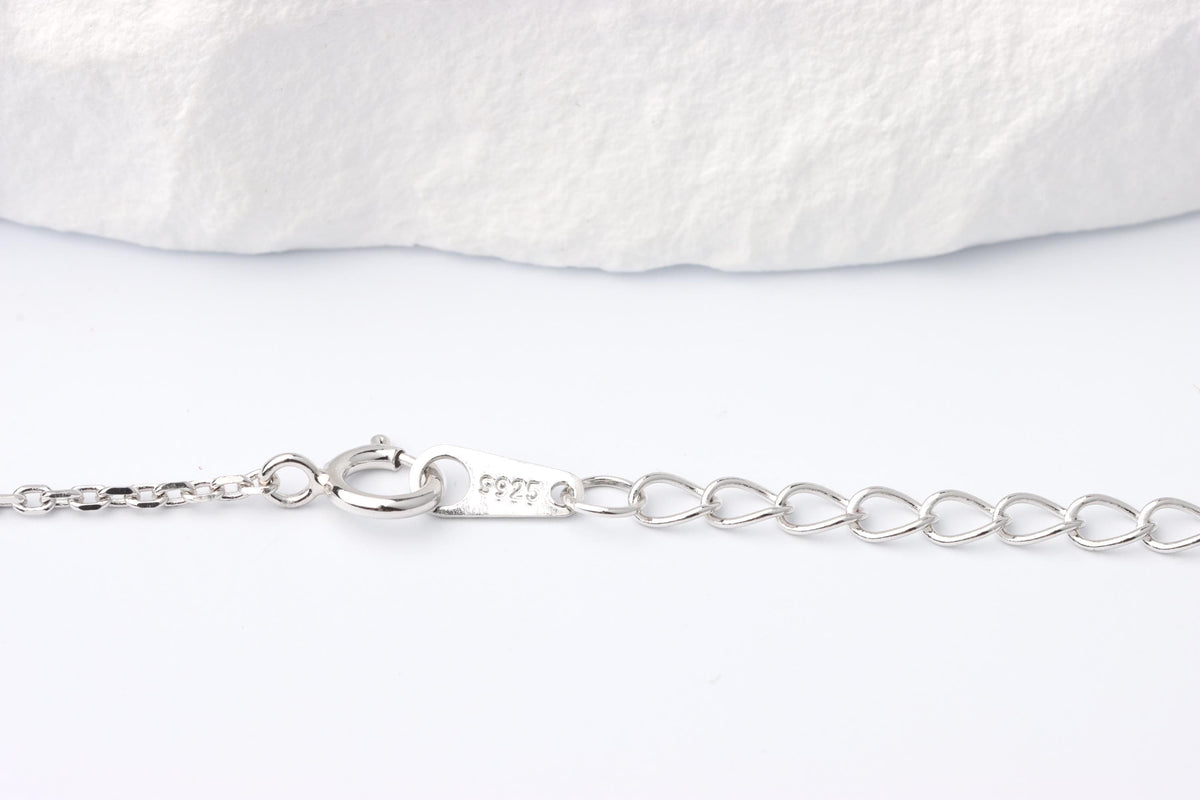 Silver Curved CZ Bar Necklace, Sparkling T Bar Necklace, Gift for Her