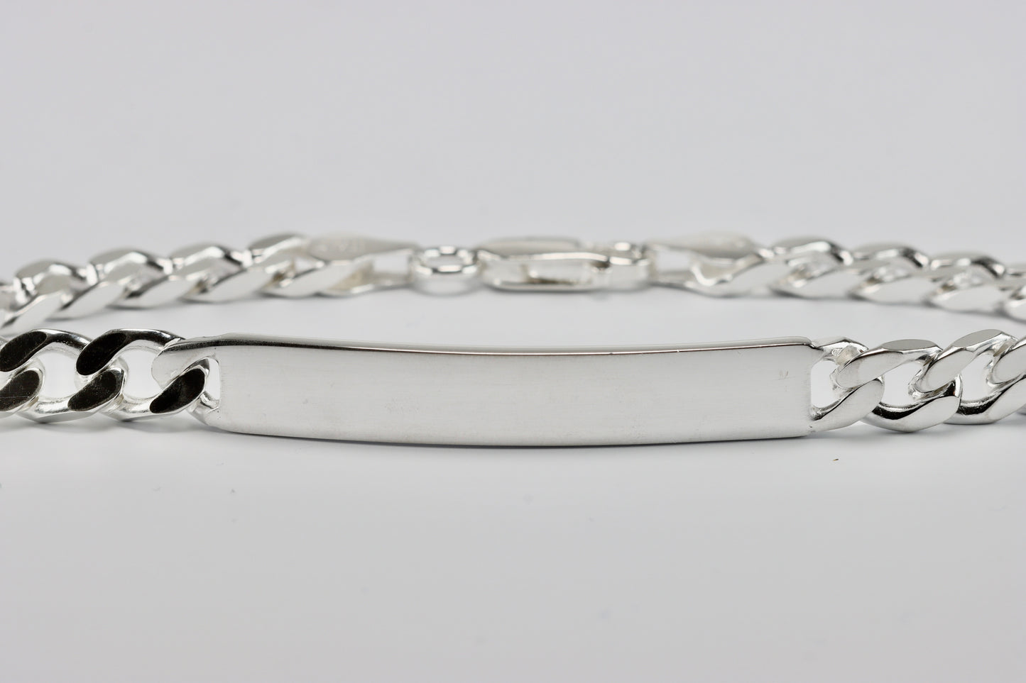 Silver ID Plate Curb Bracelet