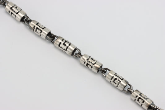 Oxidised Silver Greek Bracelet