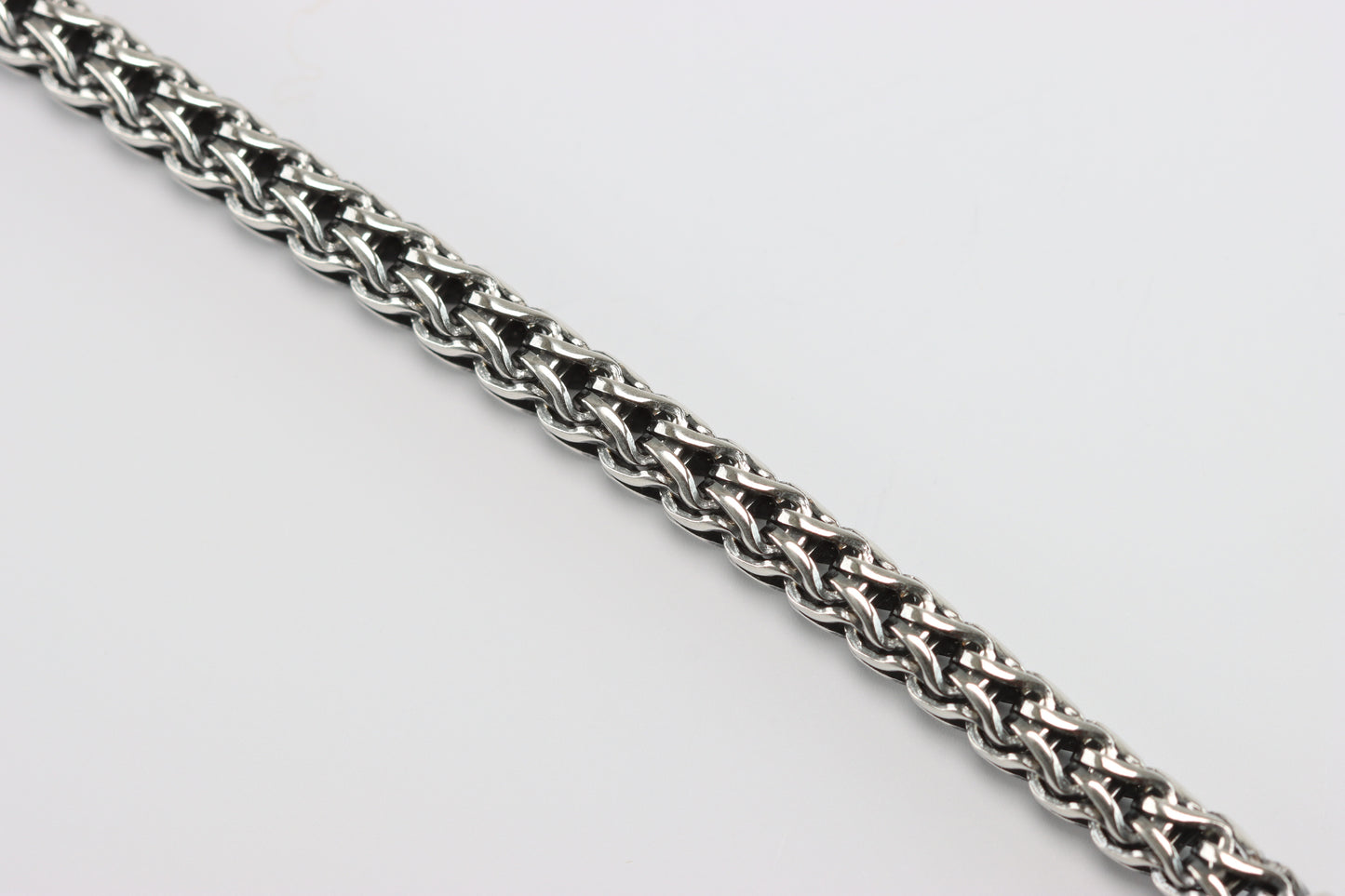 Oxidised Silver Square Braided Bracelet