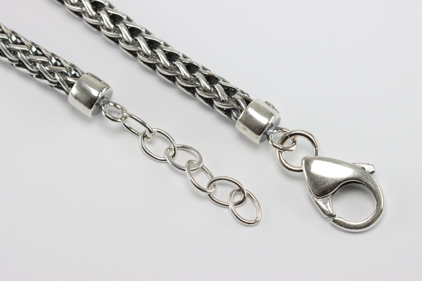 Oxidised Silver Square Braided Bracelet