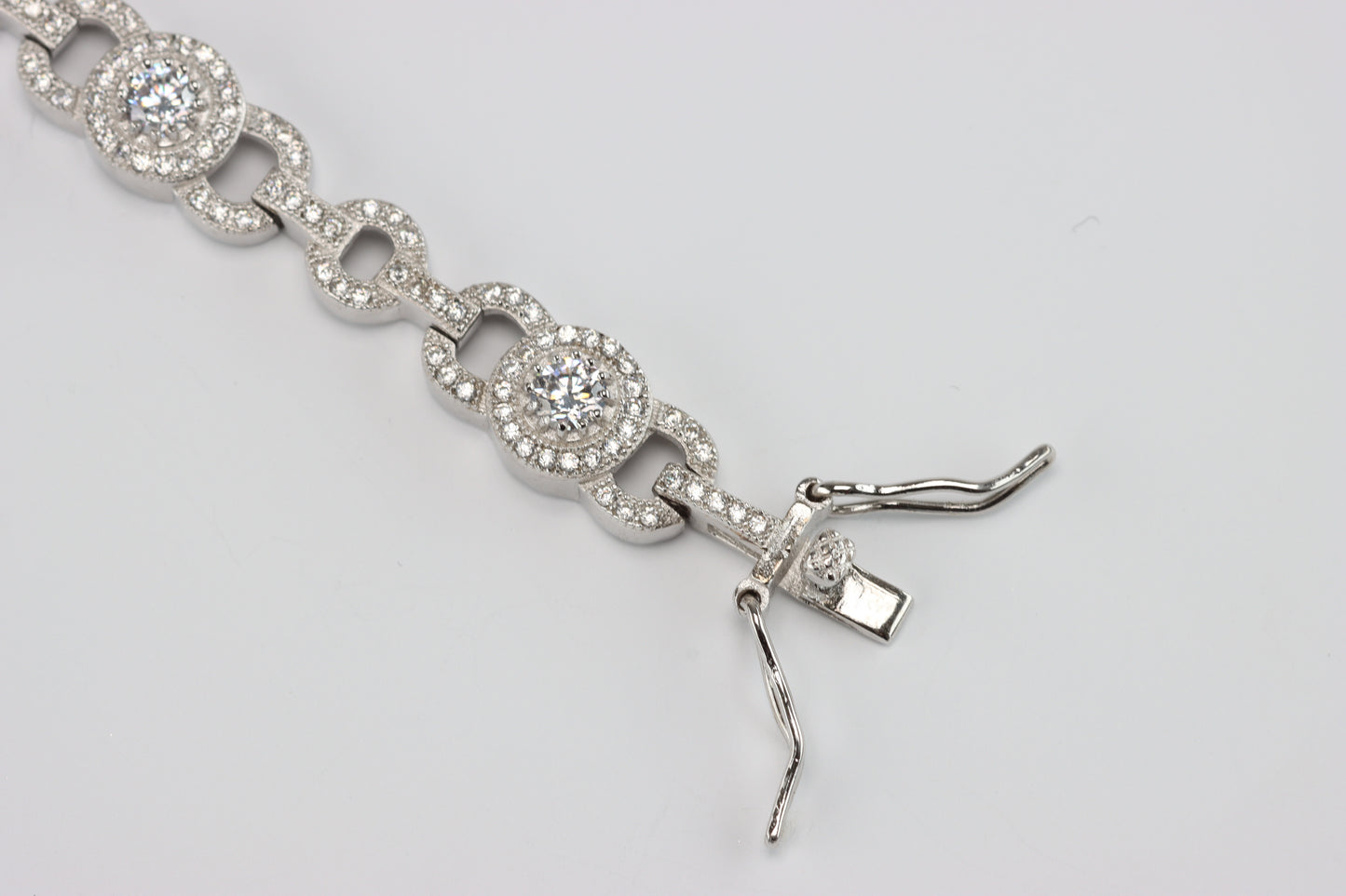 Silver Centre Link CZ Bracelet