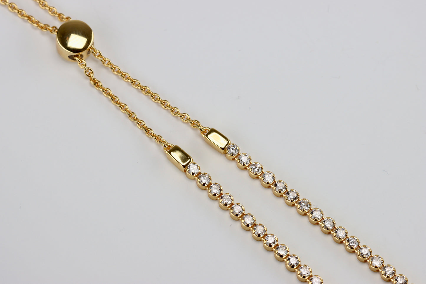 Gold Plated CZ Slider Tennis Bracelet