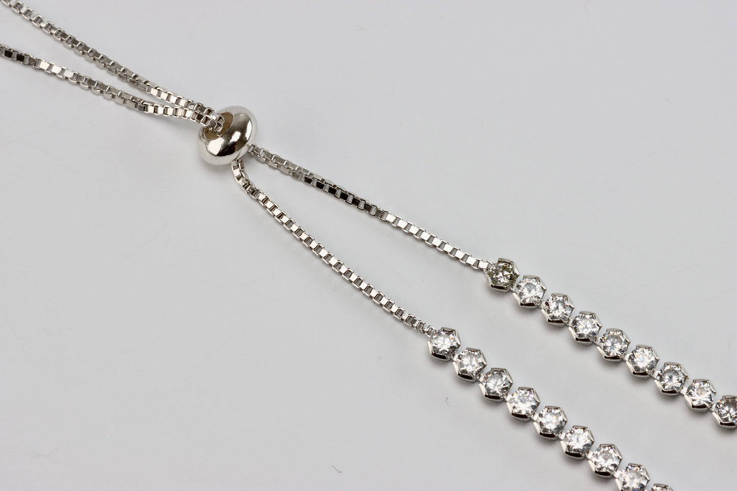 Silver CZ Slider Tennis Bracelet