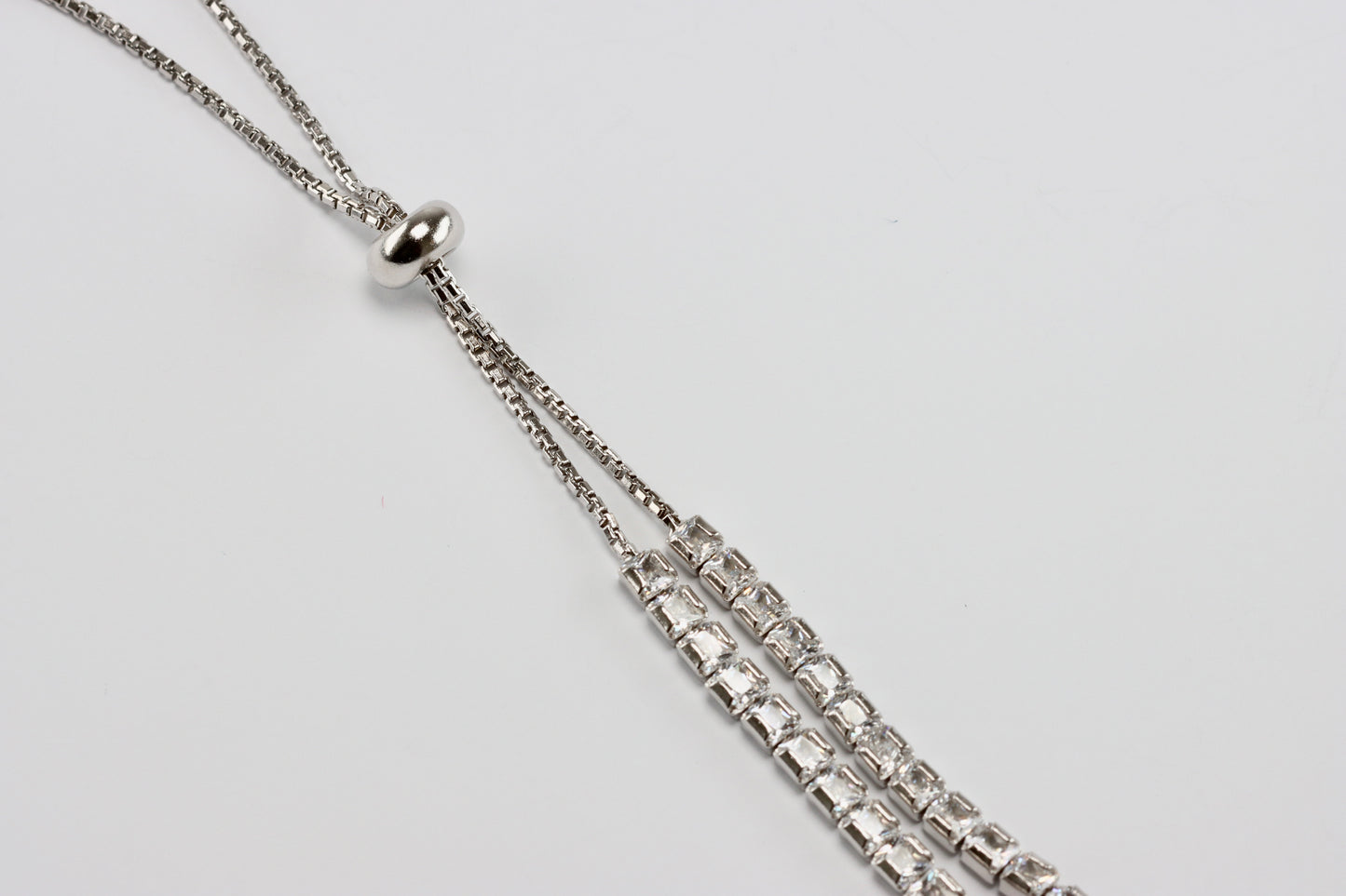 Silver CZ Slider Tennis Bracelet