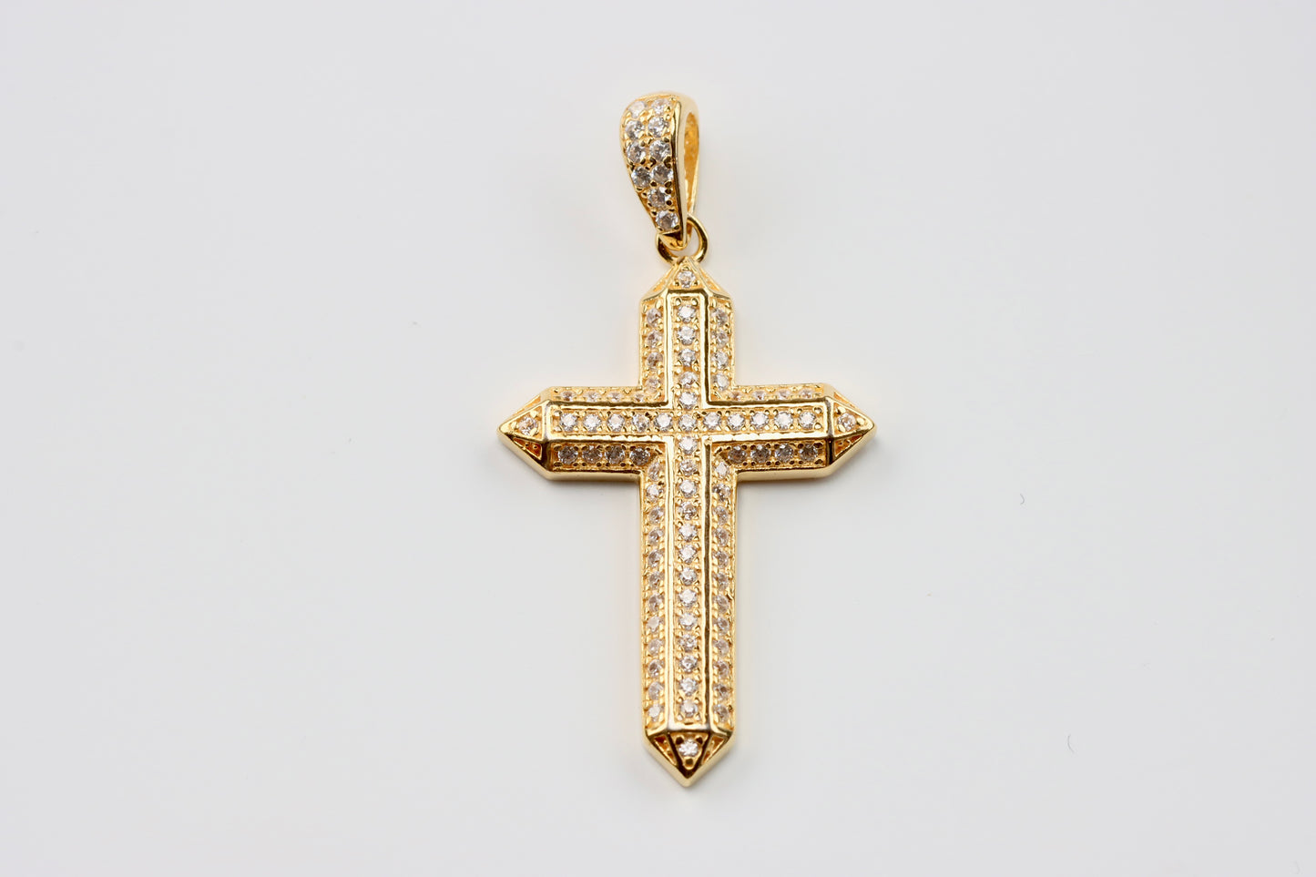 Gold Plated CZ Cross Pendant