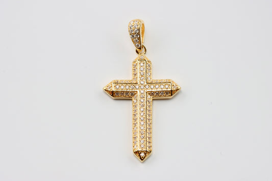 Gold Plated CZ Cross Pendant