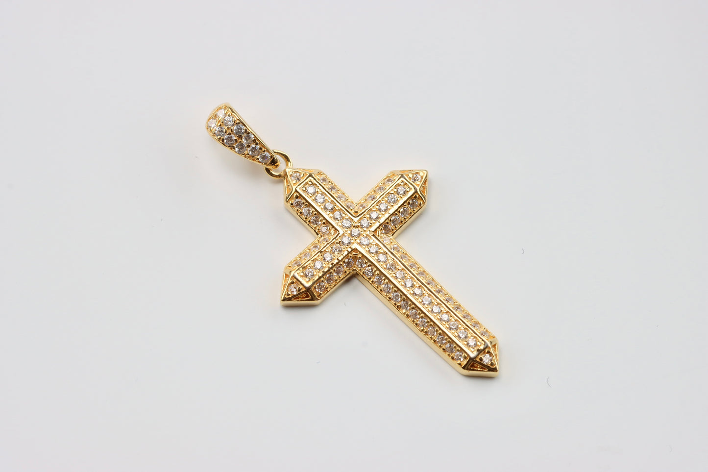 Gold Plated CZ Cross Pendant