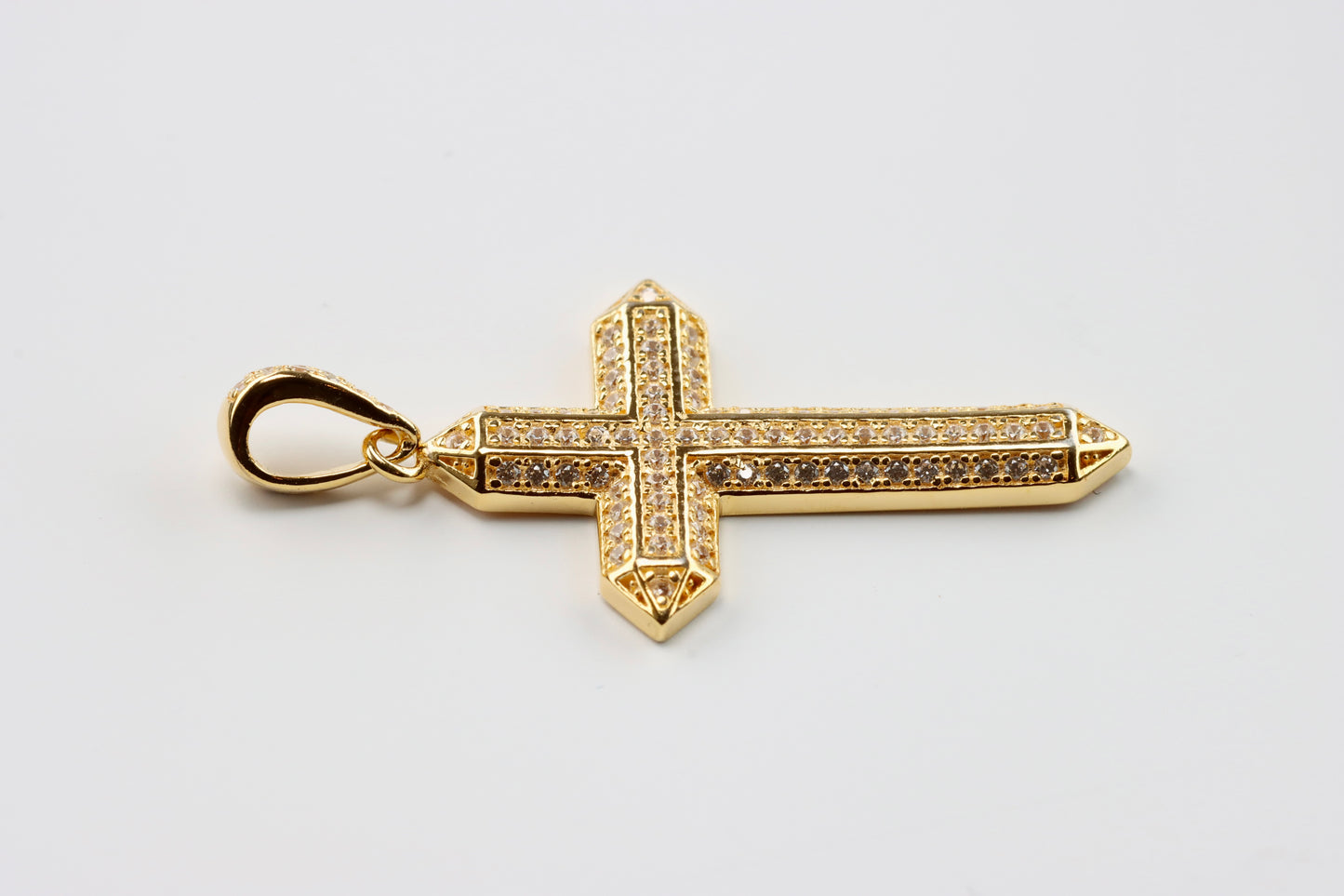 Gold Plated CZ Cross Pendant