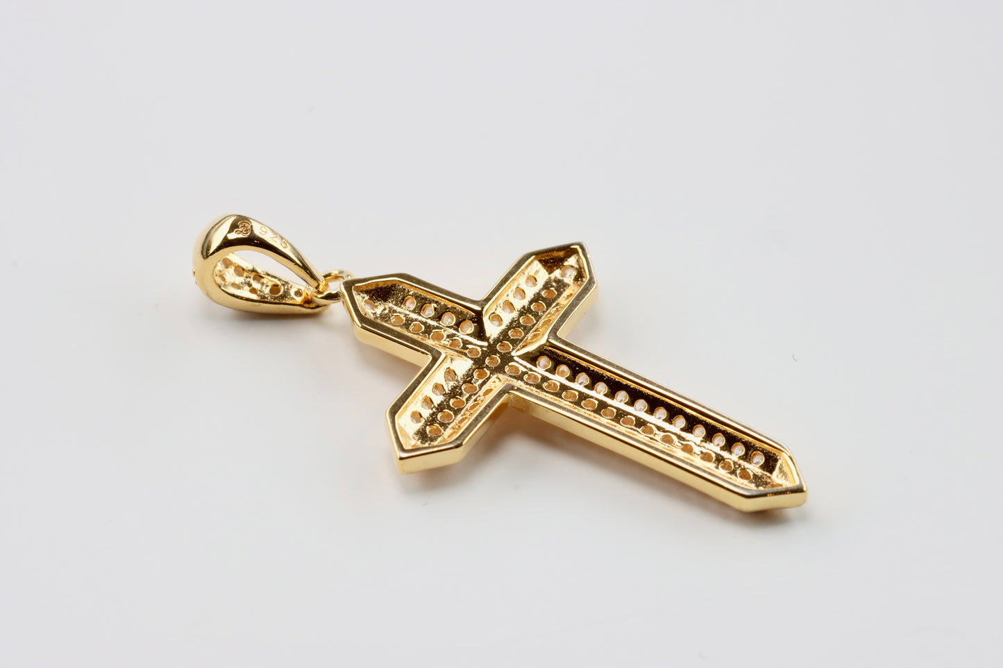 Gold Plated CZ Cross Pendant