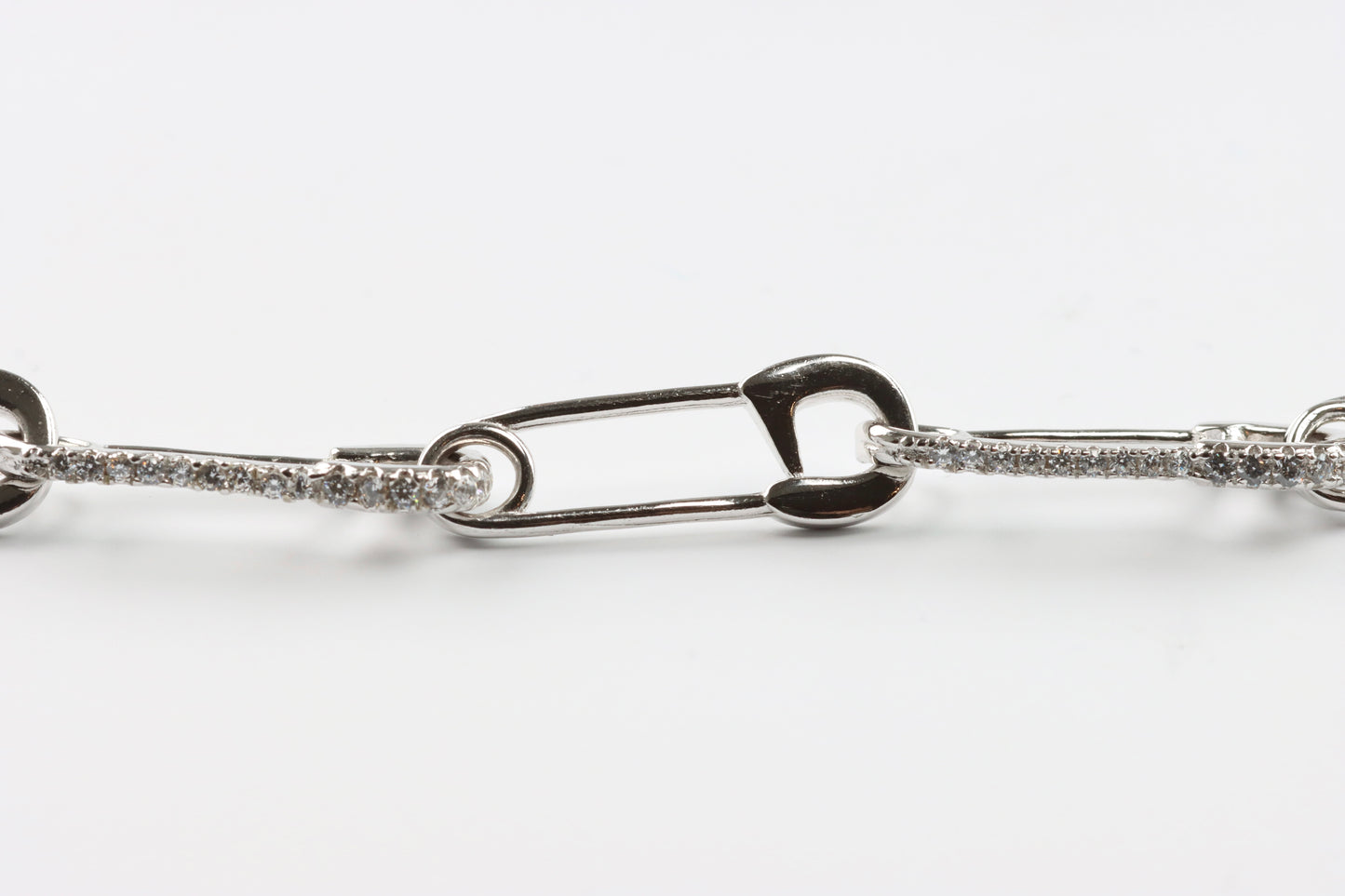 Silver Safety Pin Necklace