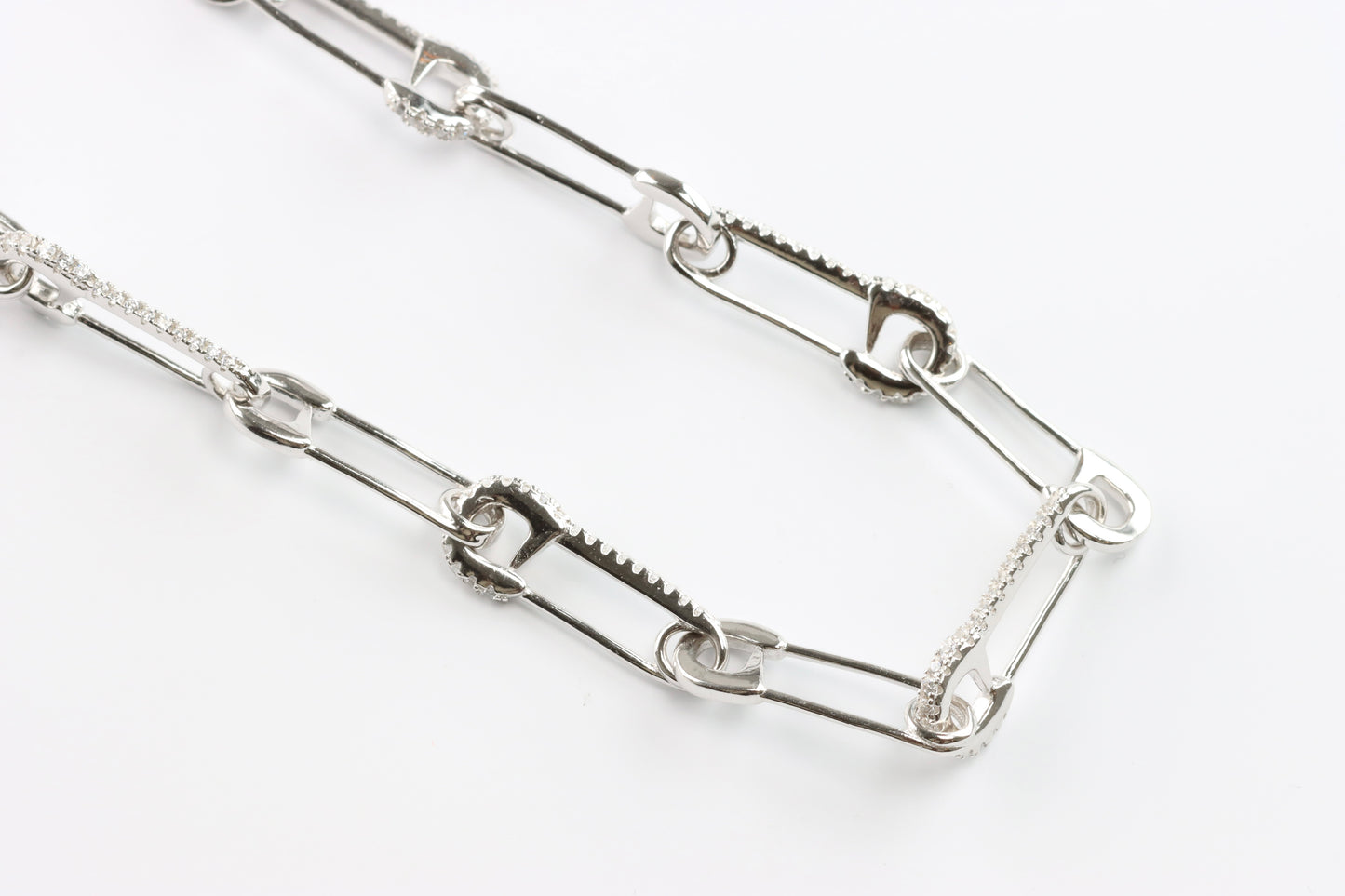 Silver Safety Pin Necklace