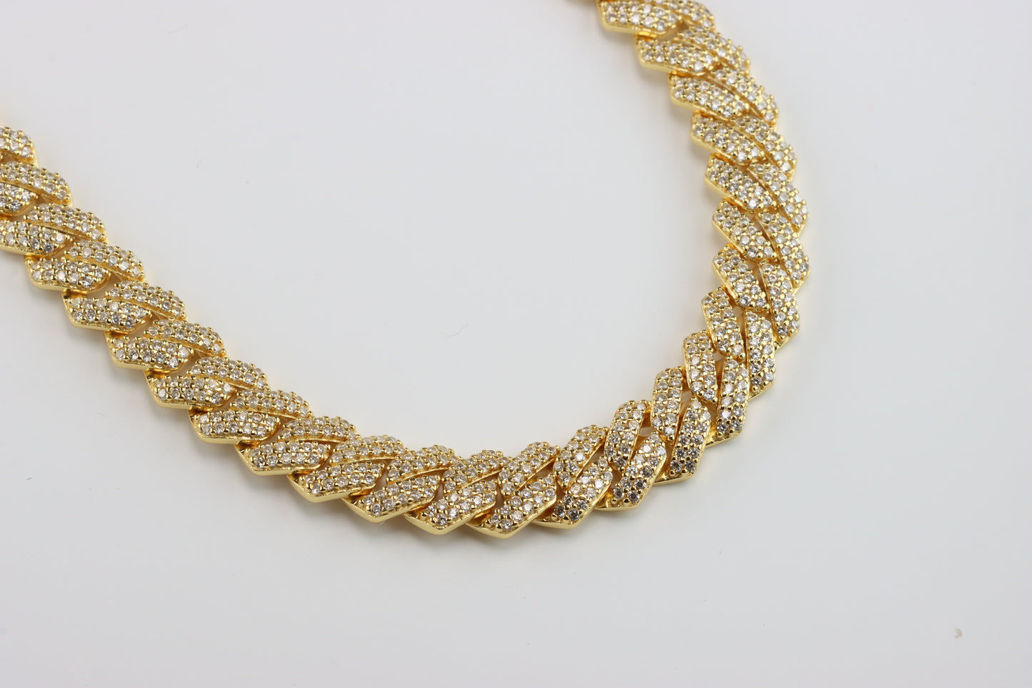 Gold Plated Cuban Link CZ Necklace