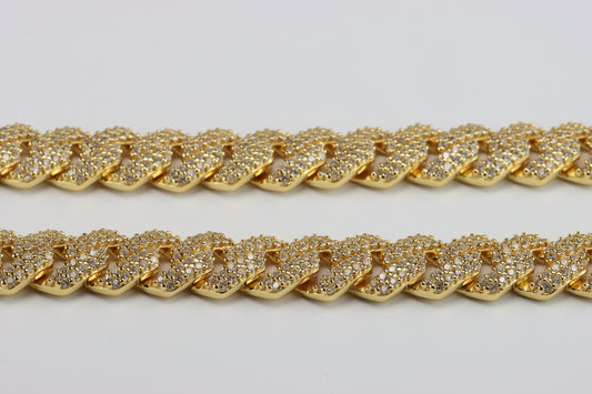 Gold Plated Cuban Link CZ Necklace