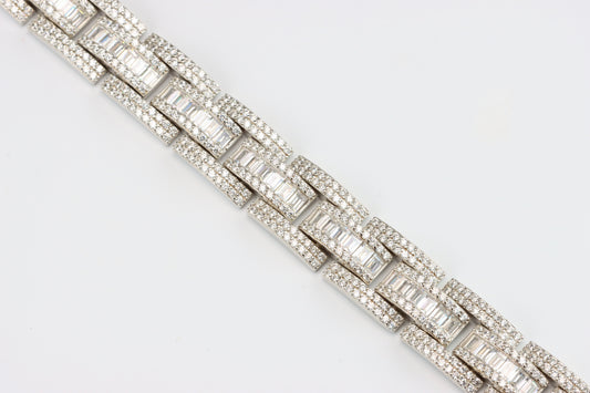 Silver Iced Baguette CZ Bracelet