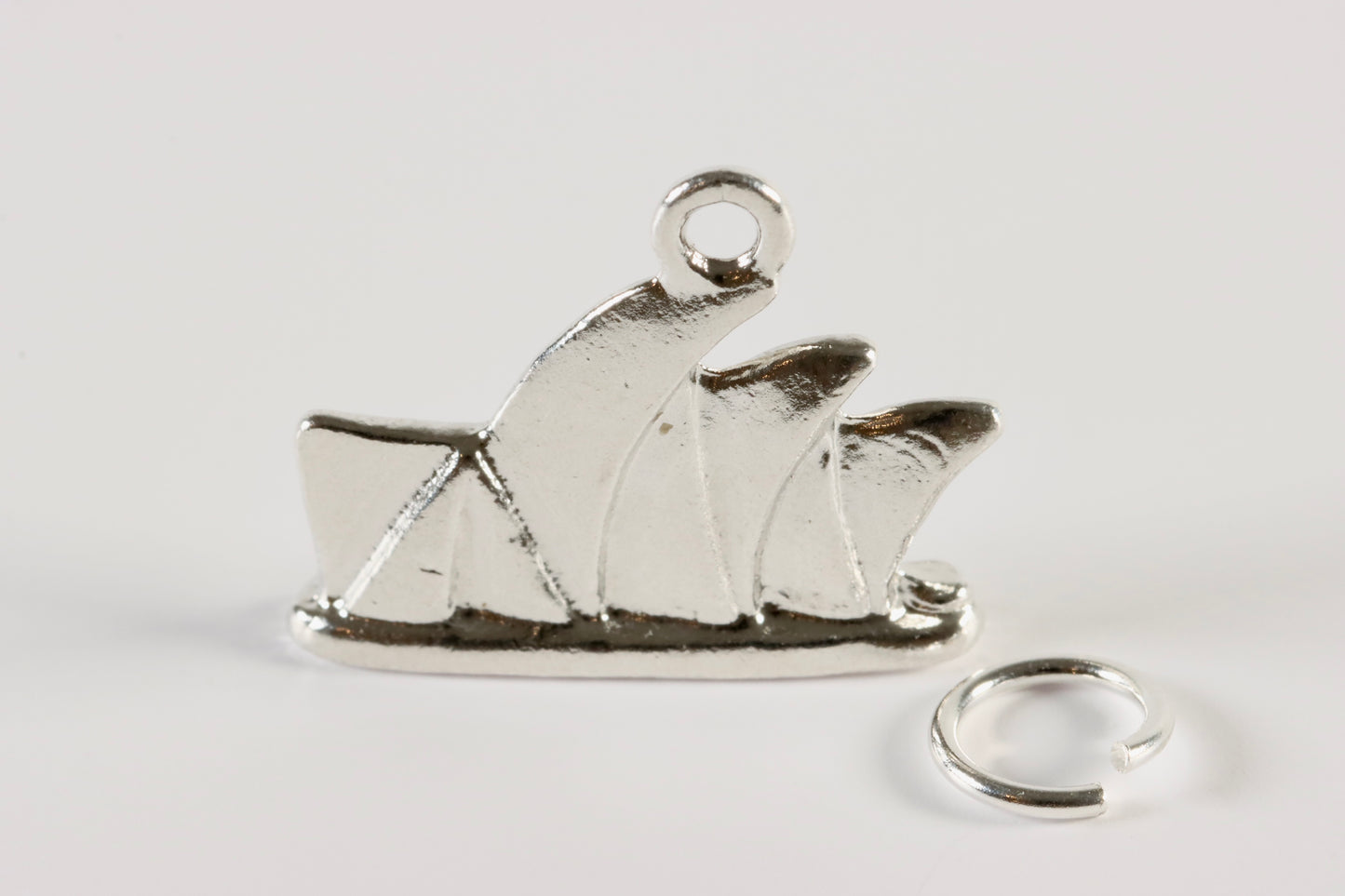 Silver Boat Charm Necklace