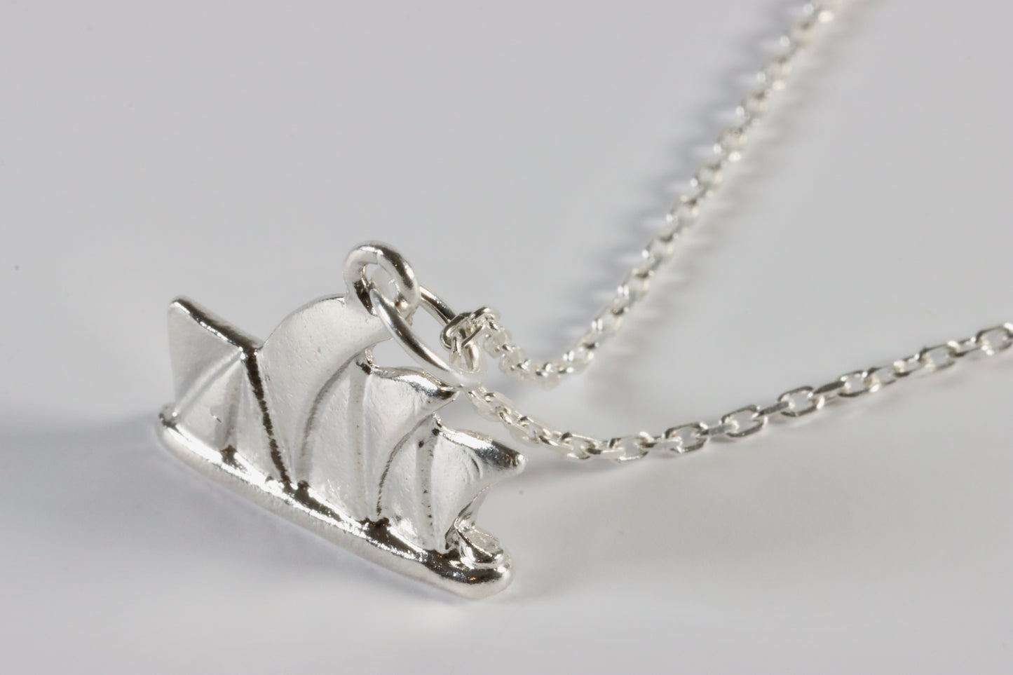 Silver Boat Charm Necklace