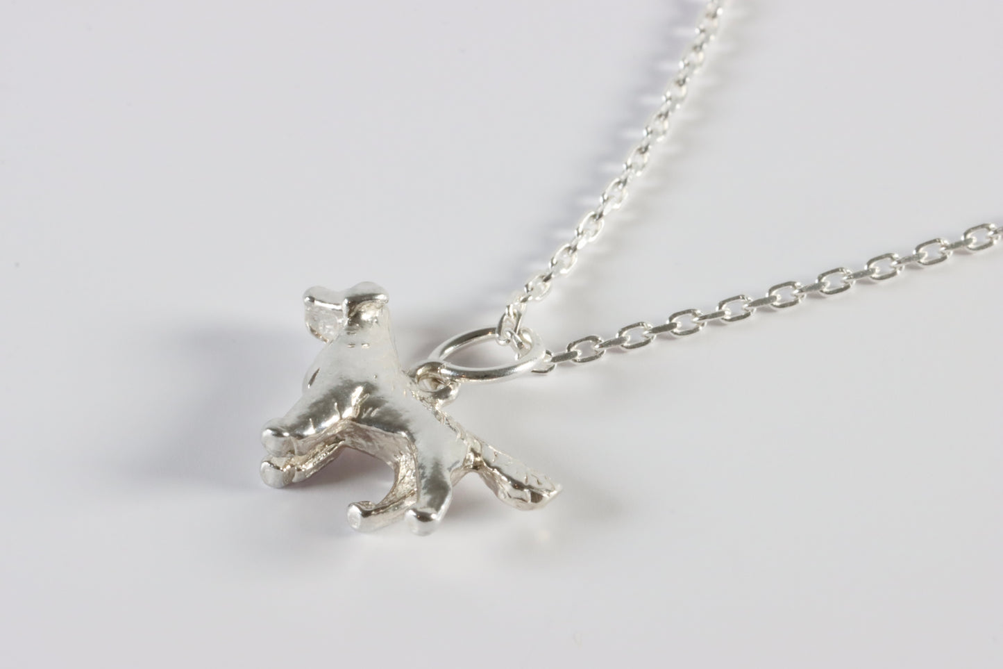 Silver Dog Charm Necklace