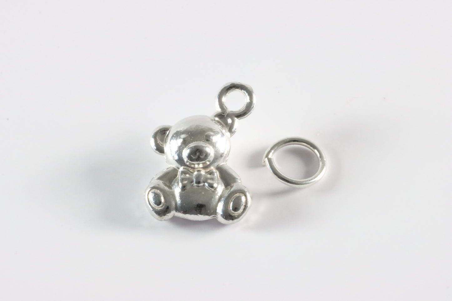 Silver Teddy Bear Charm Necklace