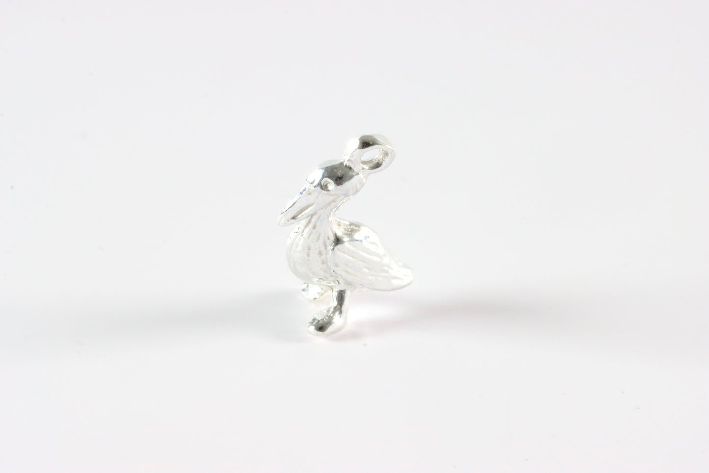 Silver Pelican Bird Charm Necklace