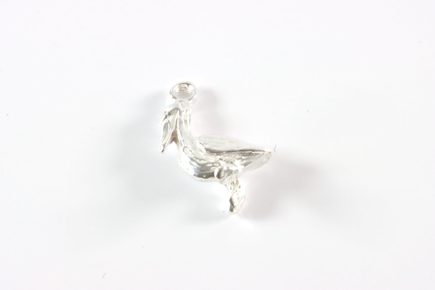 Silver Pelican Bird Charm Necklace
