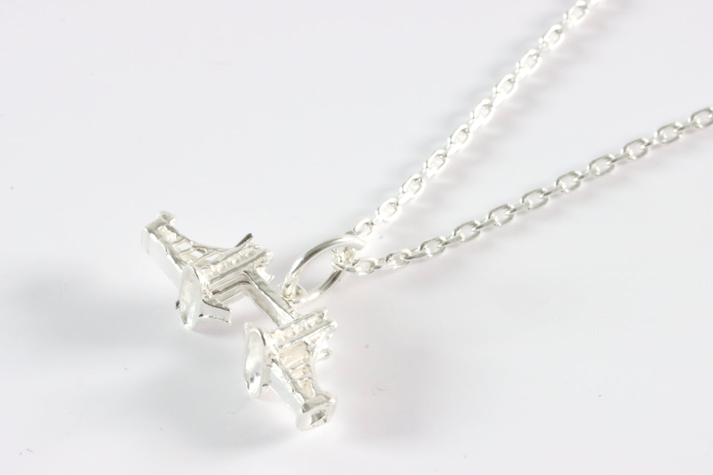 Silver London Tower Bridge Charm Necklace