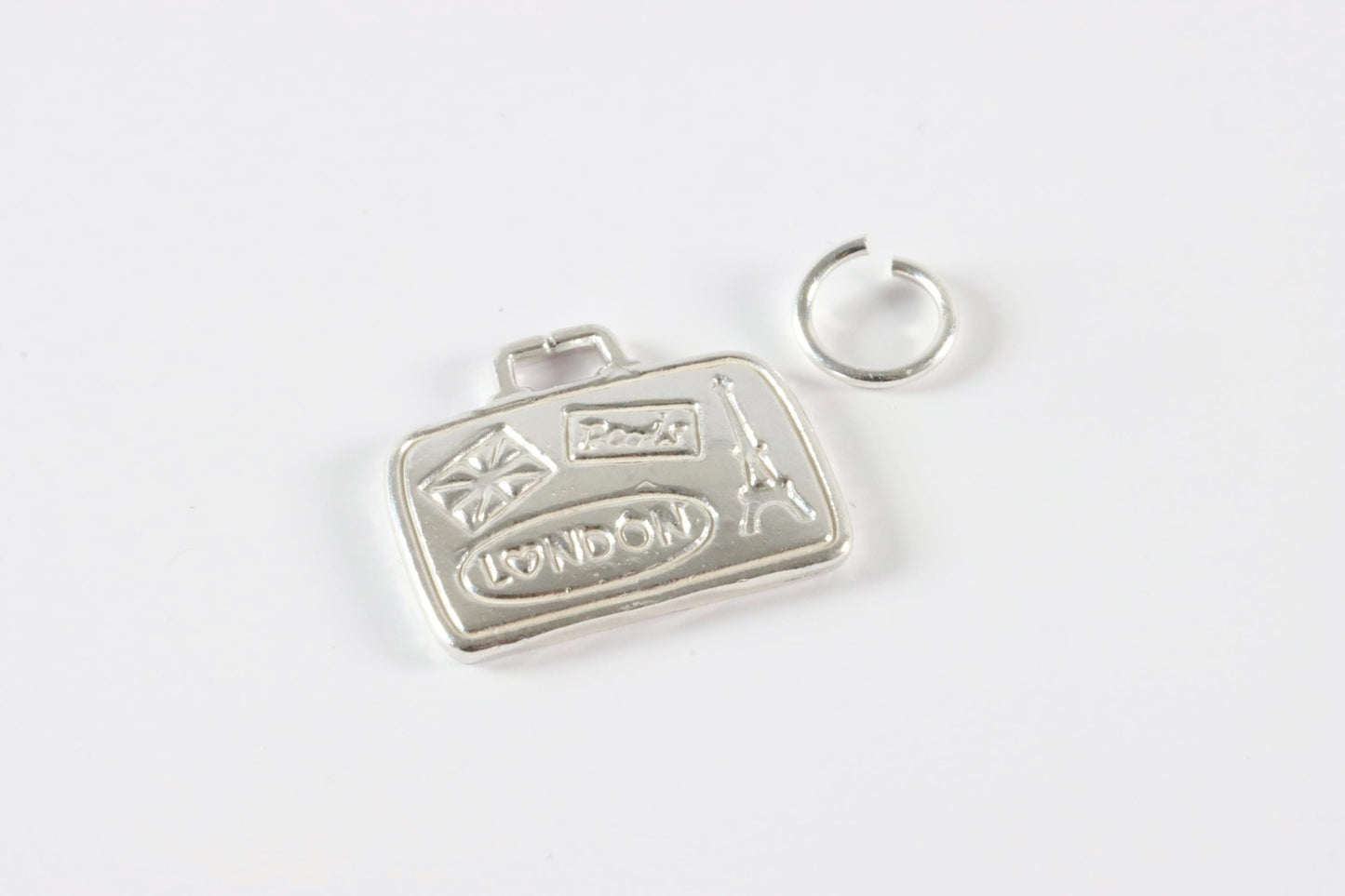 Silver Travel Suitcase Charm Necklace