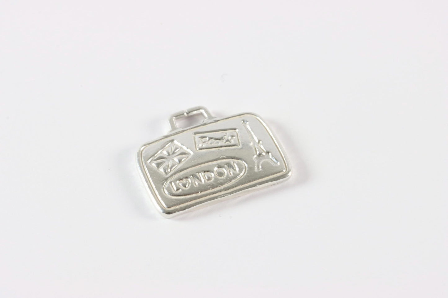 Silver Travel Suitcase Charm Necklace