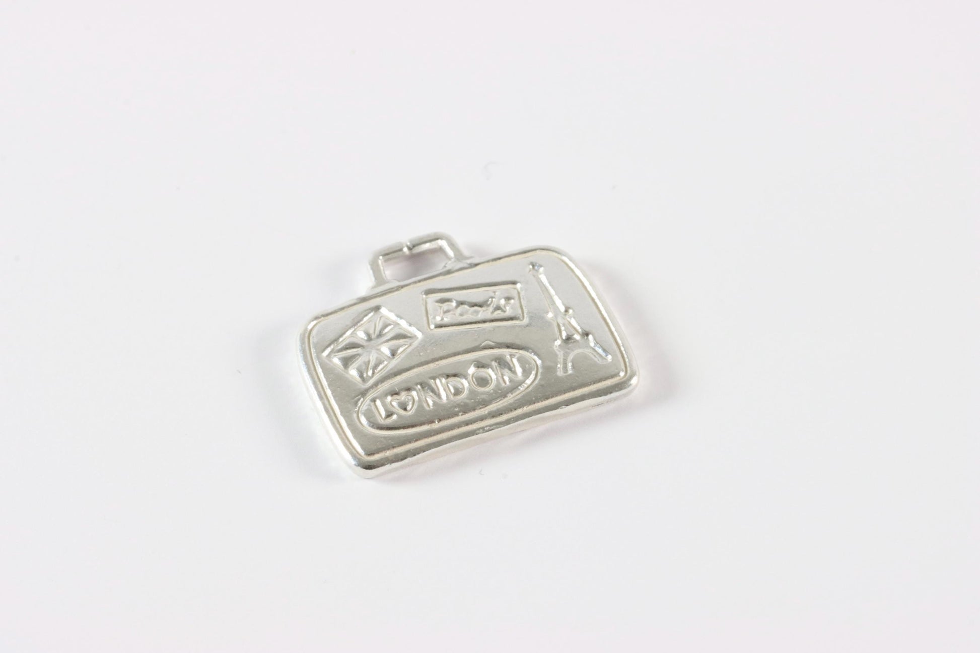 Silver Travel Suitcase Charm Necklace