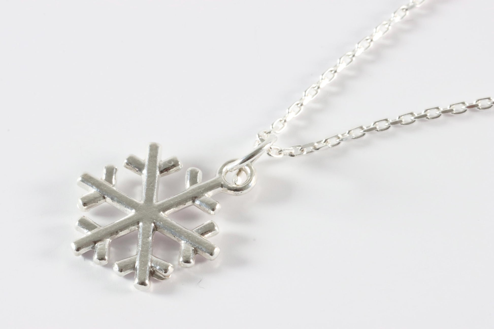Silver Snowflake Charm Necklace