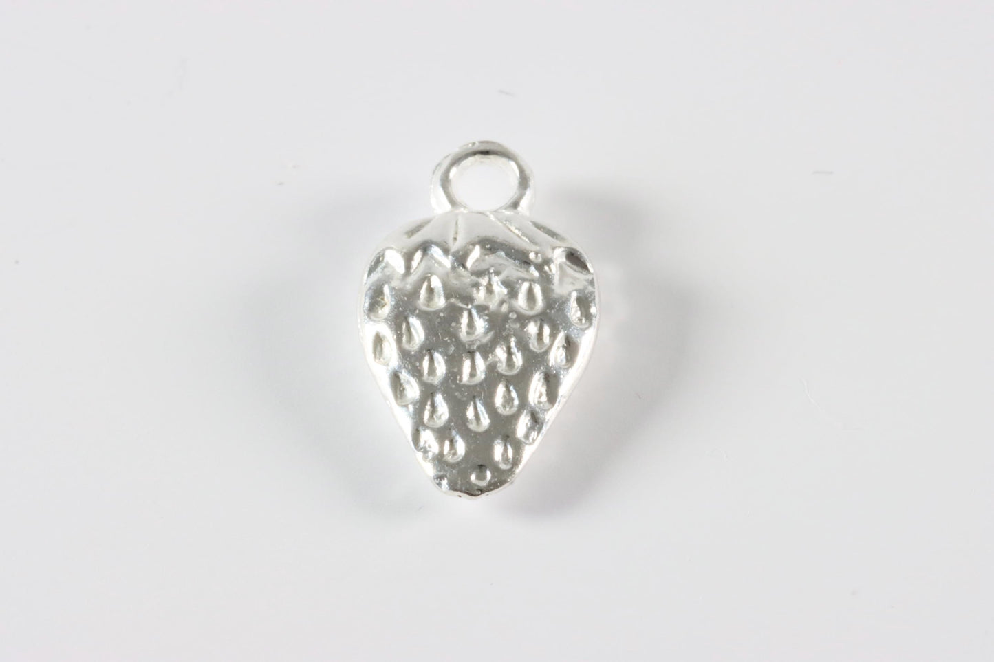 Silver Strawberry Charm Necklace