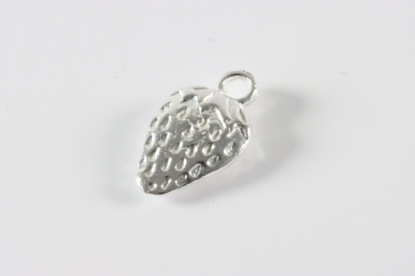 Silver Strawberry Charm Necklace