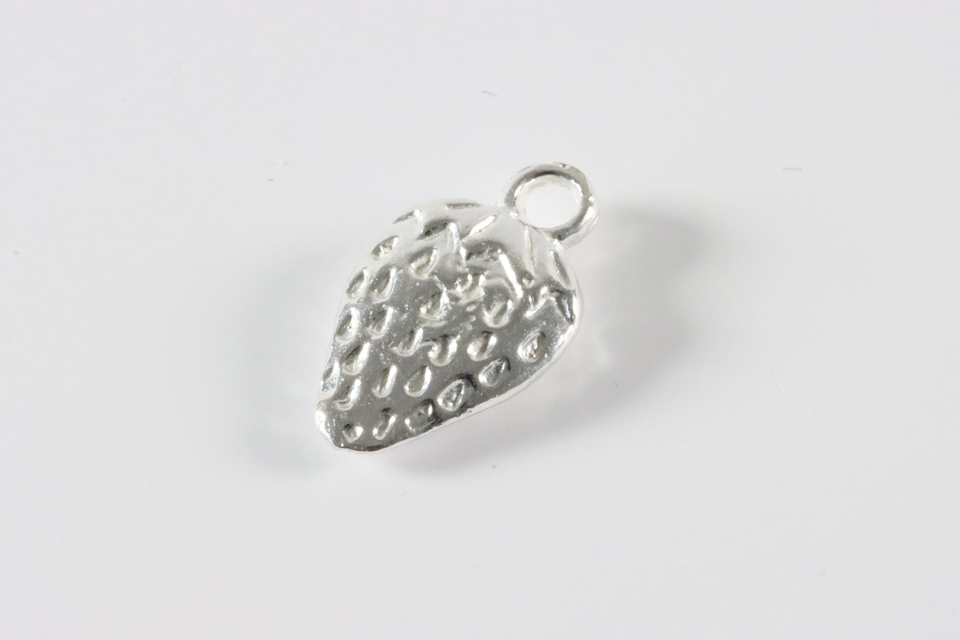 Silver Strawberry Charm Necklace