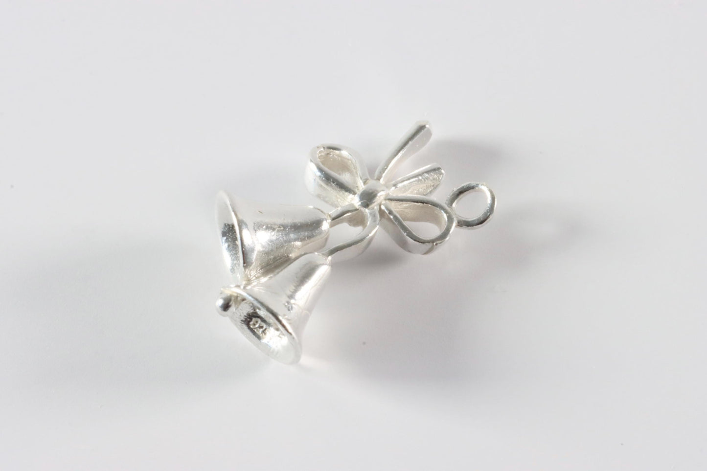 Silver Bells and Bow Charm Necklace