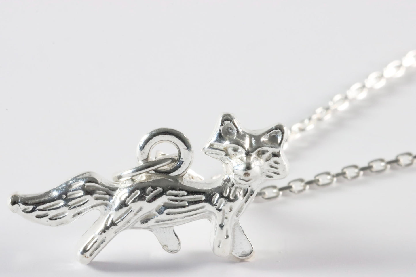 Silver Fox Charm Necklace
