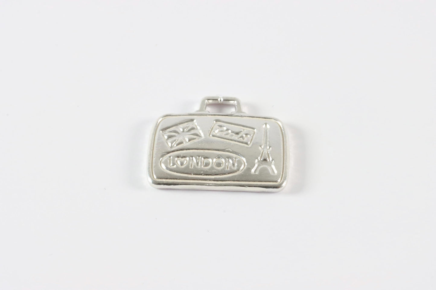 Silver Travel Suitcase Charm Necklace