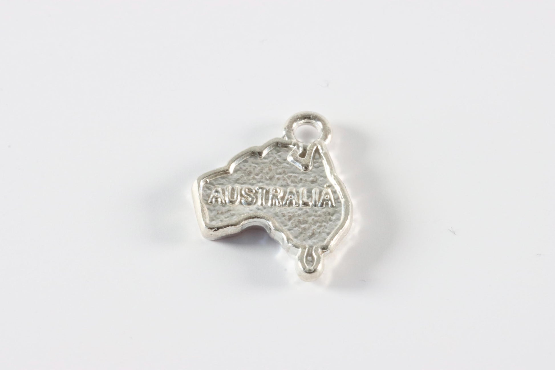 Silver Australia Map Charm Necklace