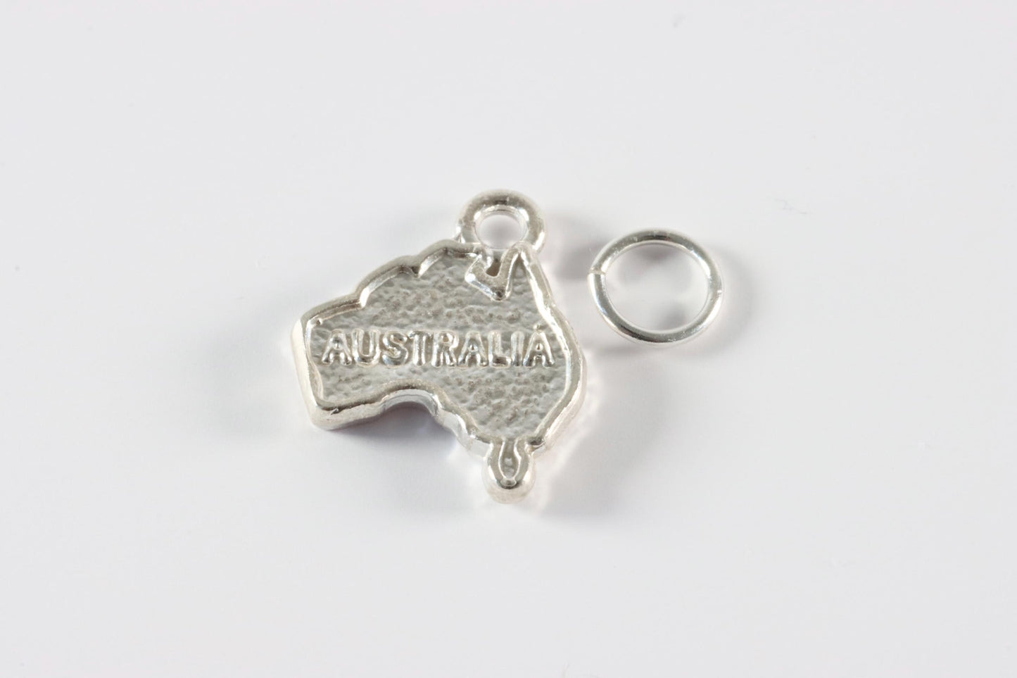 Silver Australia Map Charm Necklace