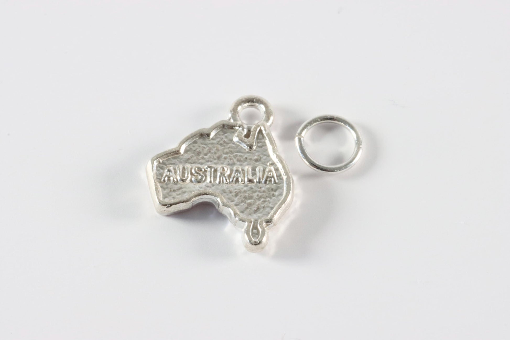 Silver Australia Map Charm Necklace