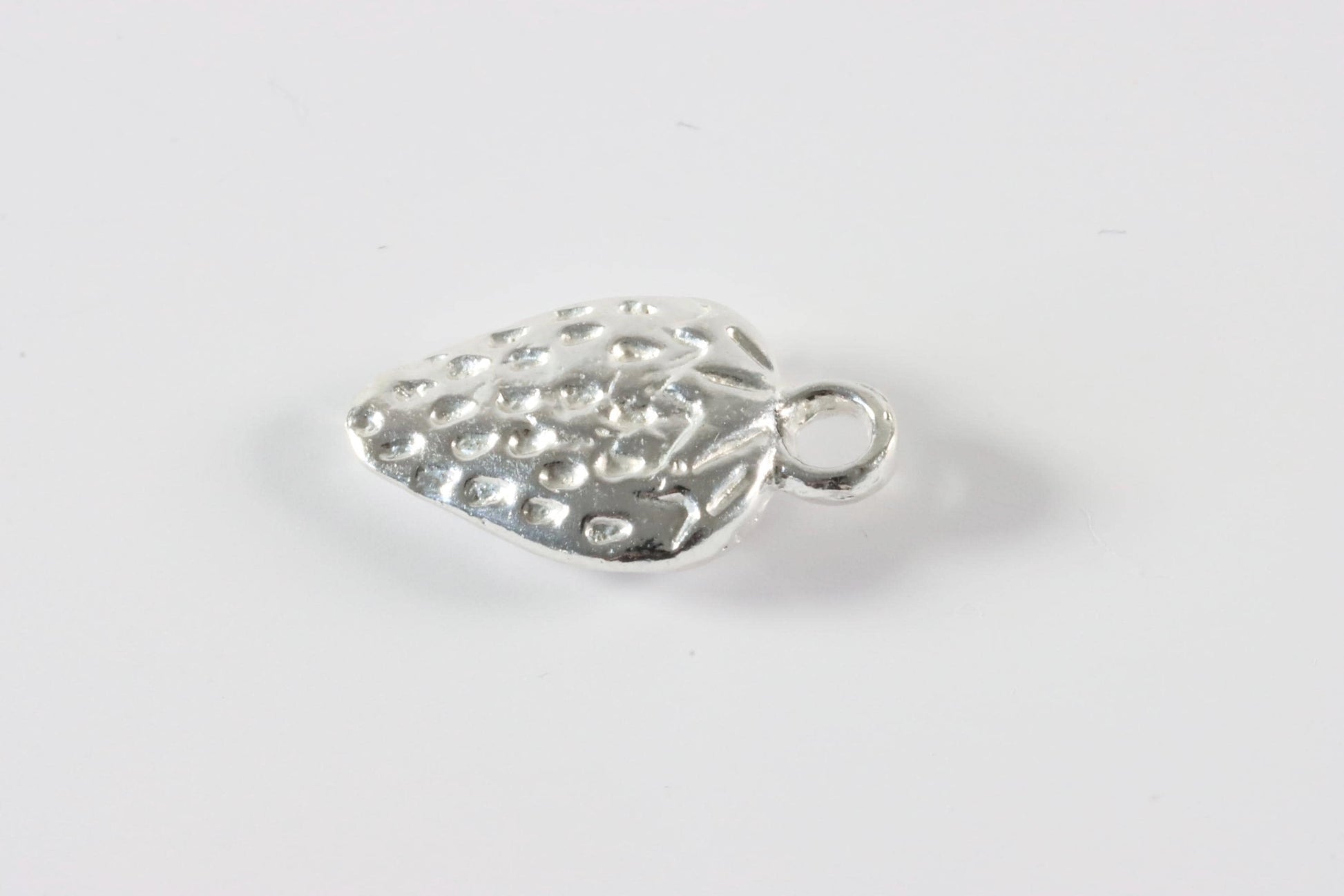 Silver Strawberry Charm Necklace
