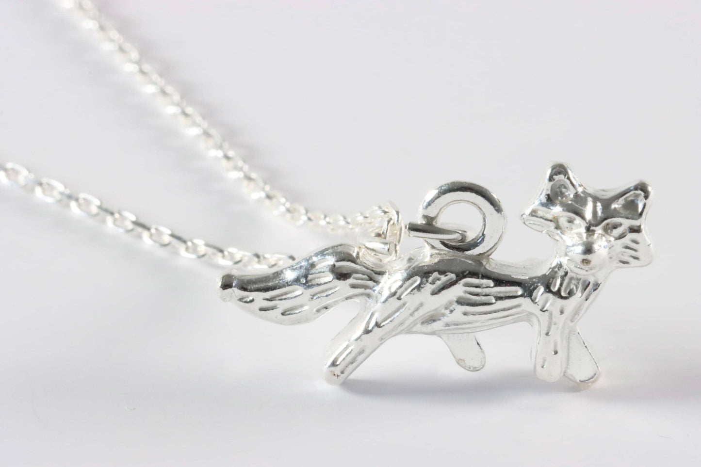 Silver Fox Charm Necklace