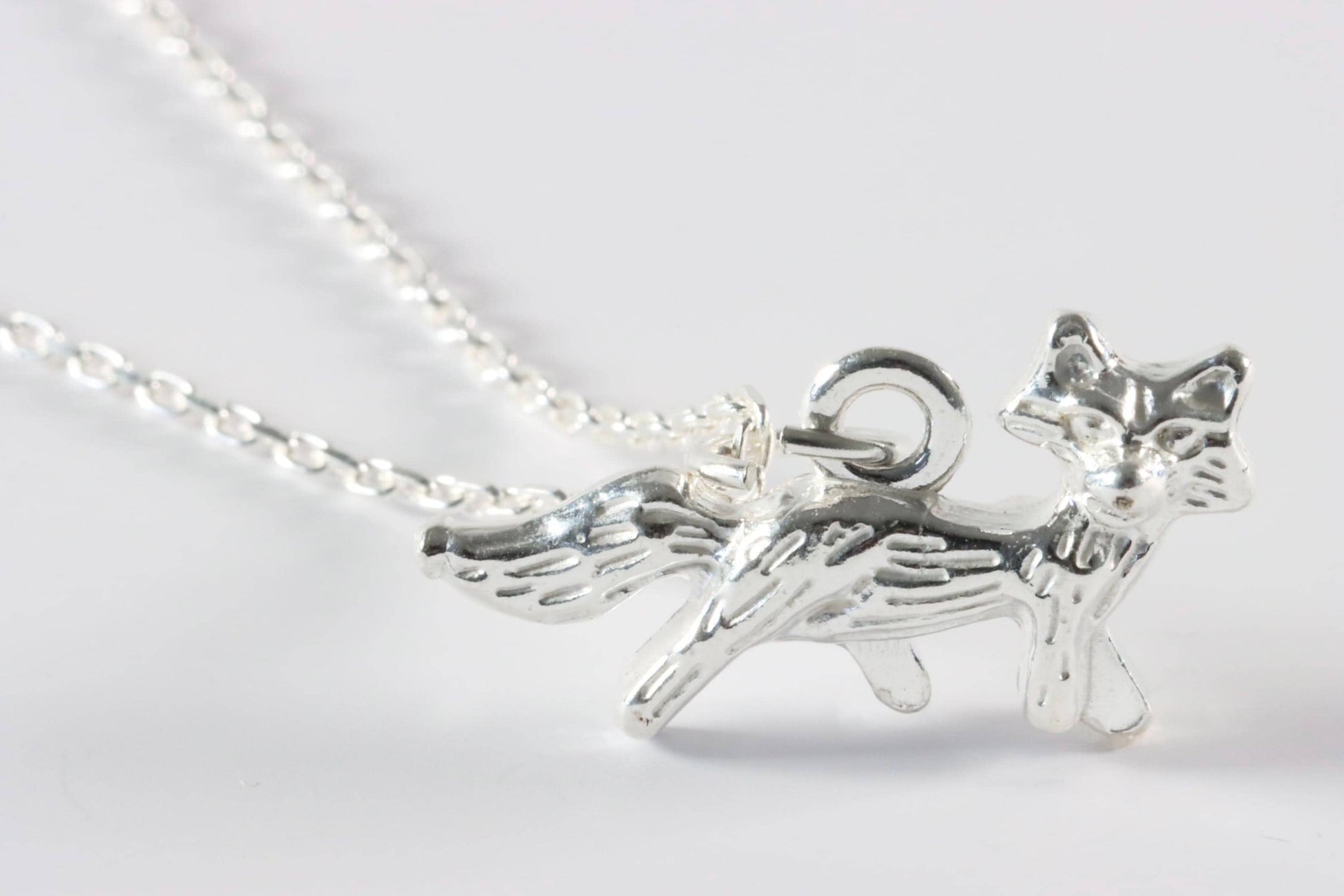 Silver Fox Charm Necklace