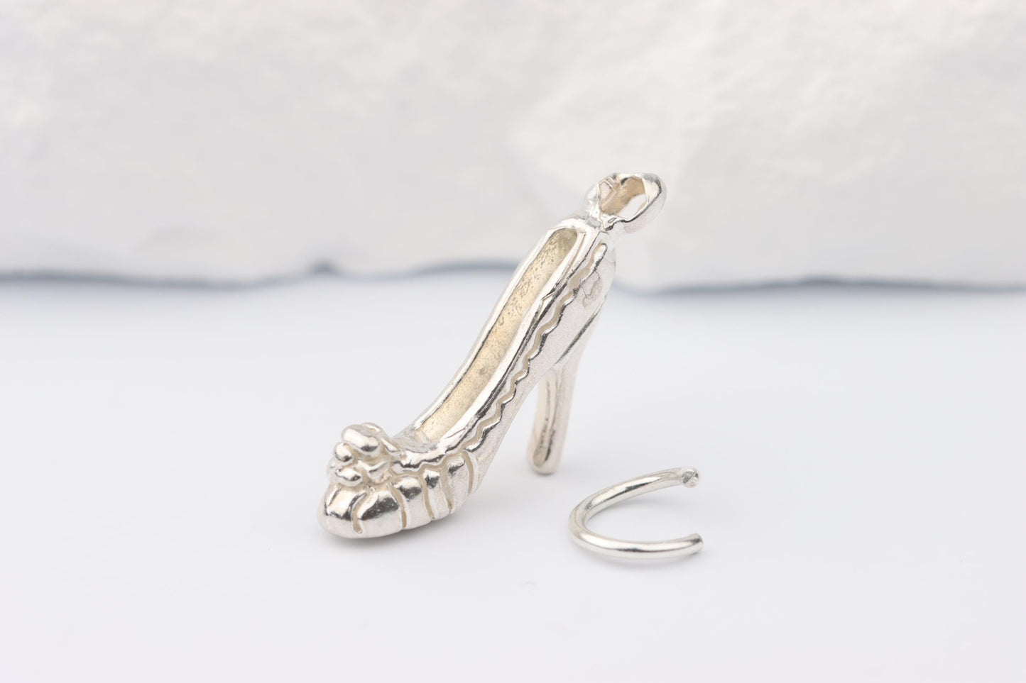 Silver Stiletto Heel Charm Necklace