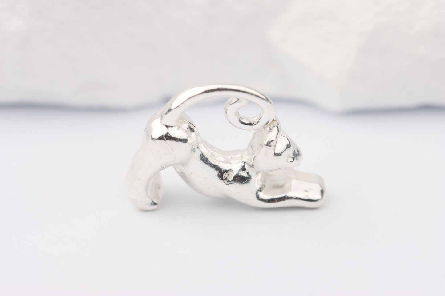 Silver Cat Charm Necklace