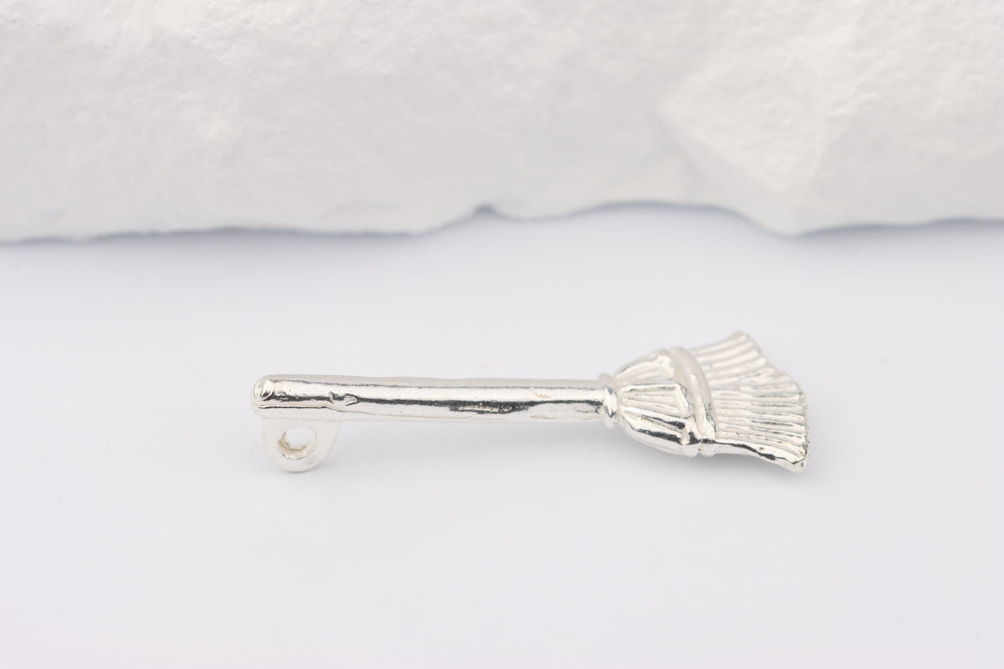 Silver Broom Charm Necklace