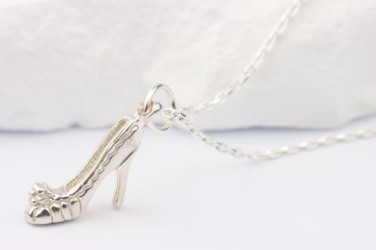 Silver Stiletto Heel Charm Necklace